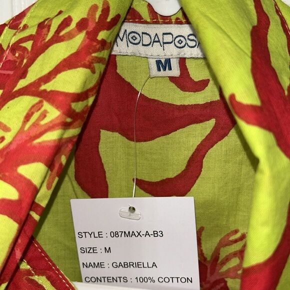 Modaposa Green & Pink Cotton Maxi Dress(Size Medium) - Picture 8 of 8